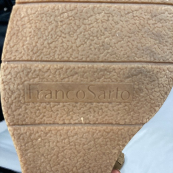 Franco Sarto Tan Wedge Ankle Boots with Buckle Detail - Picture 3 of 4